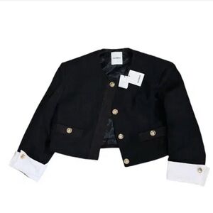 Sandro Black Blazer with Gold Buttons